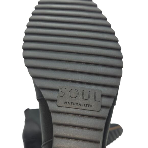 Soul Naturalizer Haley Women 9.5M Black Wedge Ankle Booties Zip Nubuck Style NEW - Picture 9 of 15